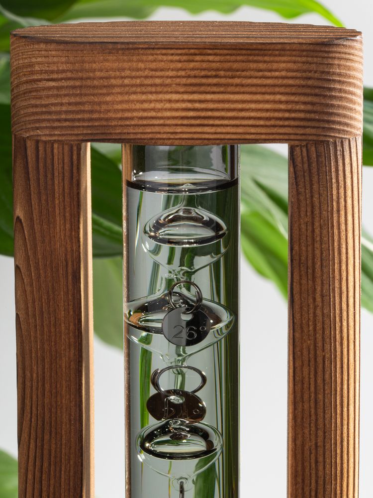 Термометр «Галилей» в деревянном корпусе, серый / Миниатюра имиджевого (1000)