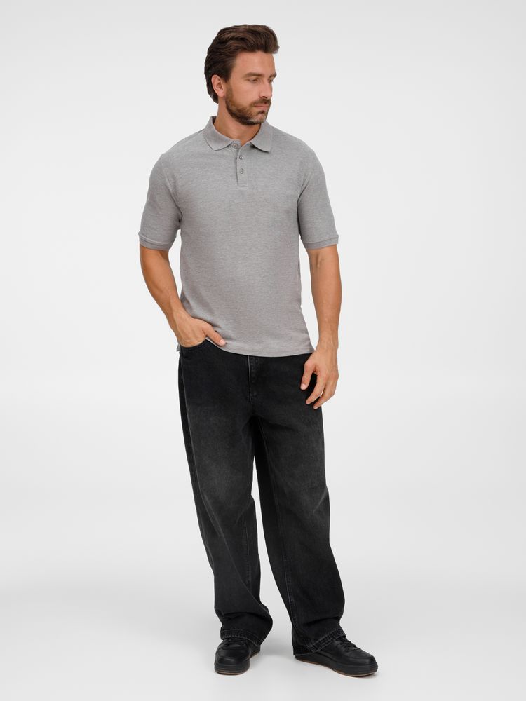 Рубашка поло унисекс Upswing, серый меланж / Миниатюра модельного (1000)