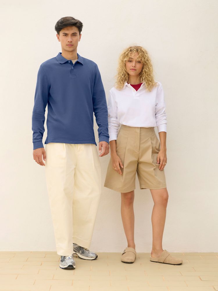 Рубашка поло унисекс с длинным рукавом Pacific LSL, кобальт (темно-синяя) / Миниатюра модельного (1000)