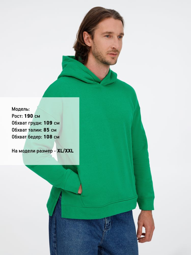 Худи оверсайз унисекс Tolla, зеленое / Миниатюра модельного (1000)