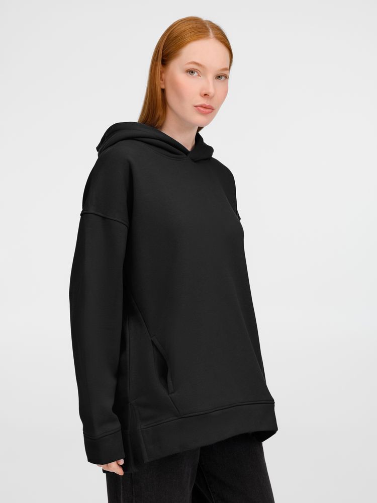 Худи оверсайз унисекс Tolla, черное / Миниатюра модельного (1000)