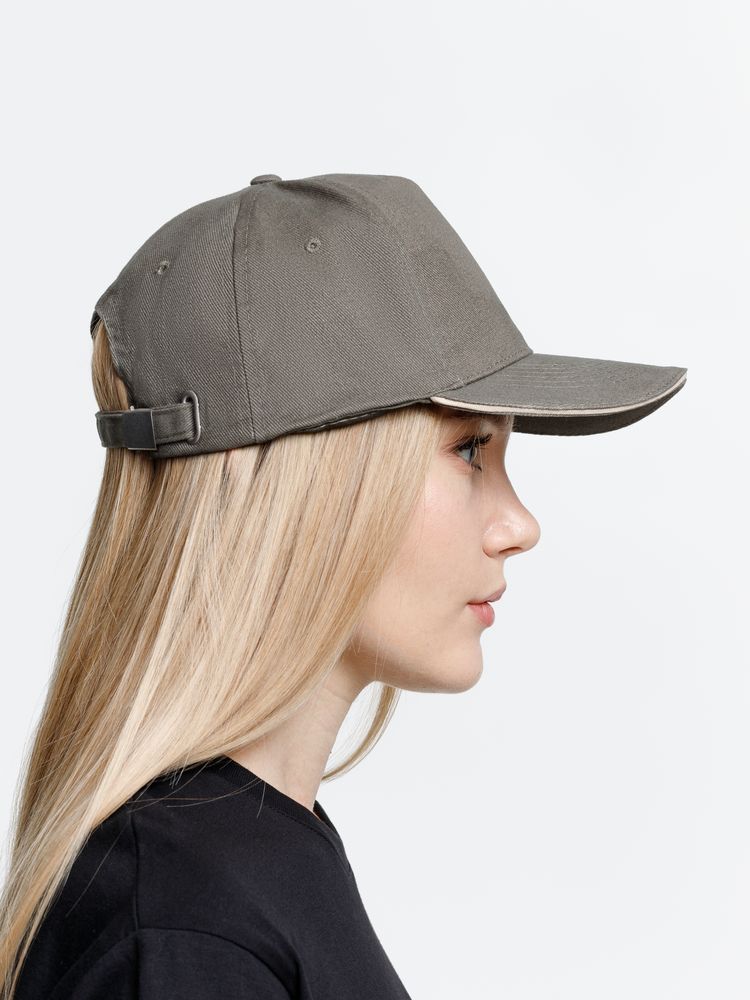 Бейсболка Long Beach, хаки с бежевым / Миниатюра модельного (1000)