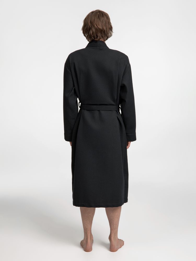 Халат вафельный Kimono, черный / Миниатюра модельного (1000)