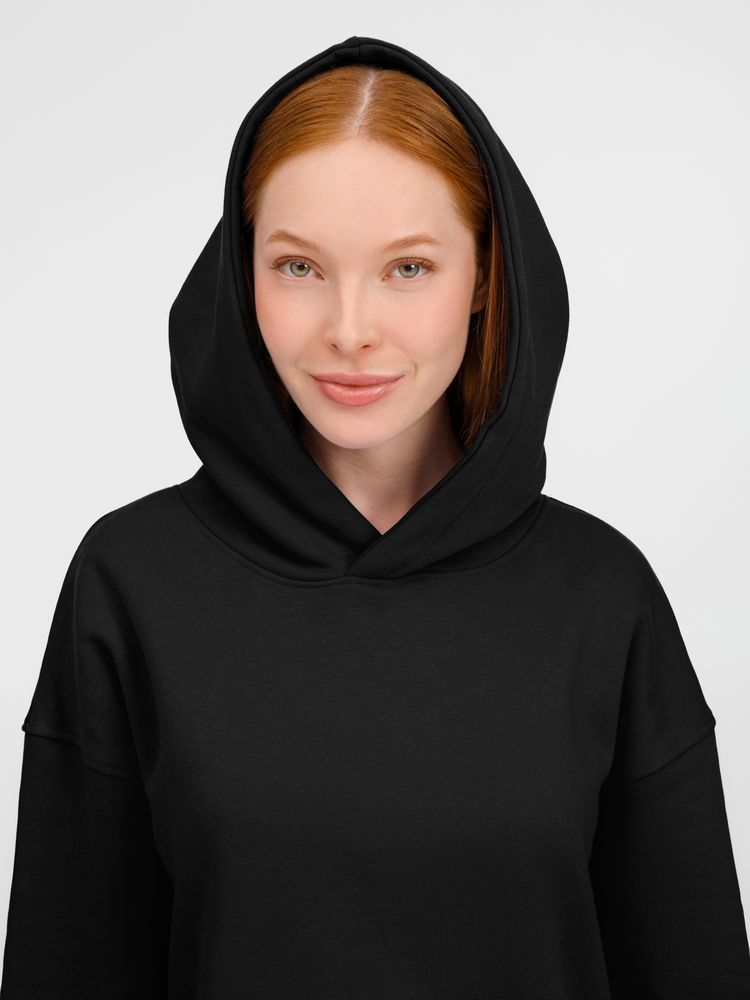 Худи оверсайз унисекс Tolla, черное / Миниатюра модельного (1000)