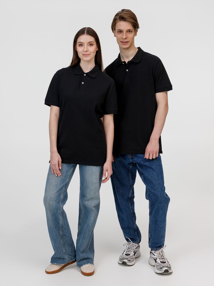 Рубашка поло унисекс Pacific, черная / Миниатюра модельного (1000)