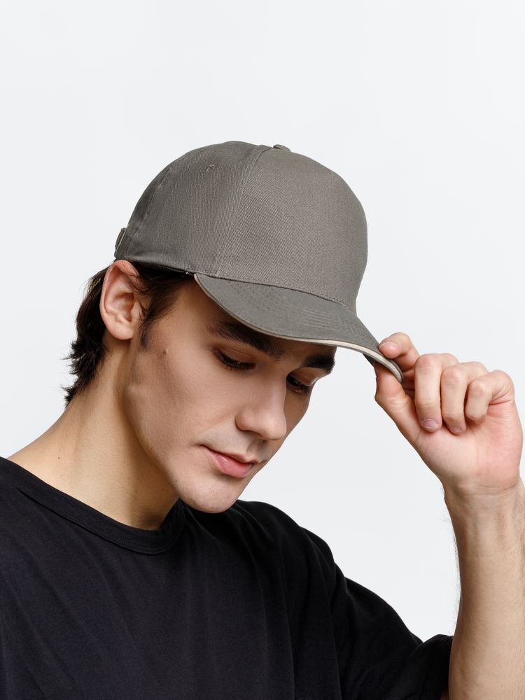 Бейсболка Long Beach, хаки с бежевым / Миниатюра модельного (1000)