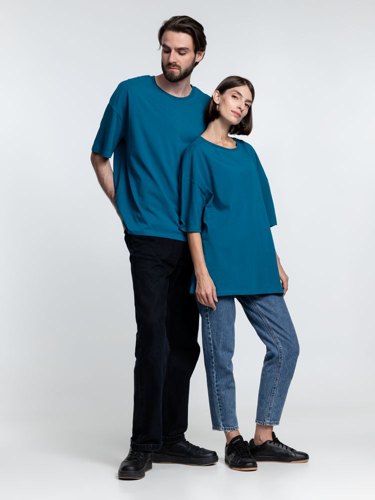 Футболка унисекс оверсайз Crosstown, бирюзовая (морская волна) / Миниатюра WWW (1000)