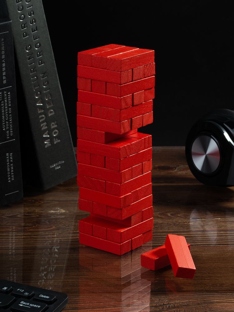 Игра «Деревянная башня мини», красная / Миниатюра WWW (1000)