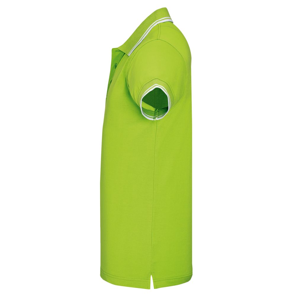 Рубашка поло мужская Pasadena Men 200 с контрастной отделкой, зеленый лайм с белым / Миниатюра WWW (1000)