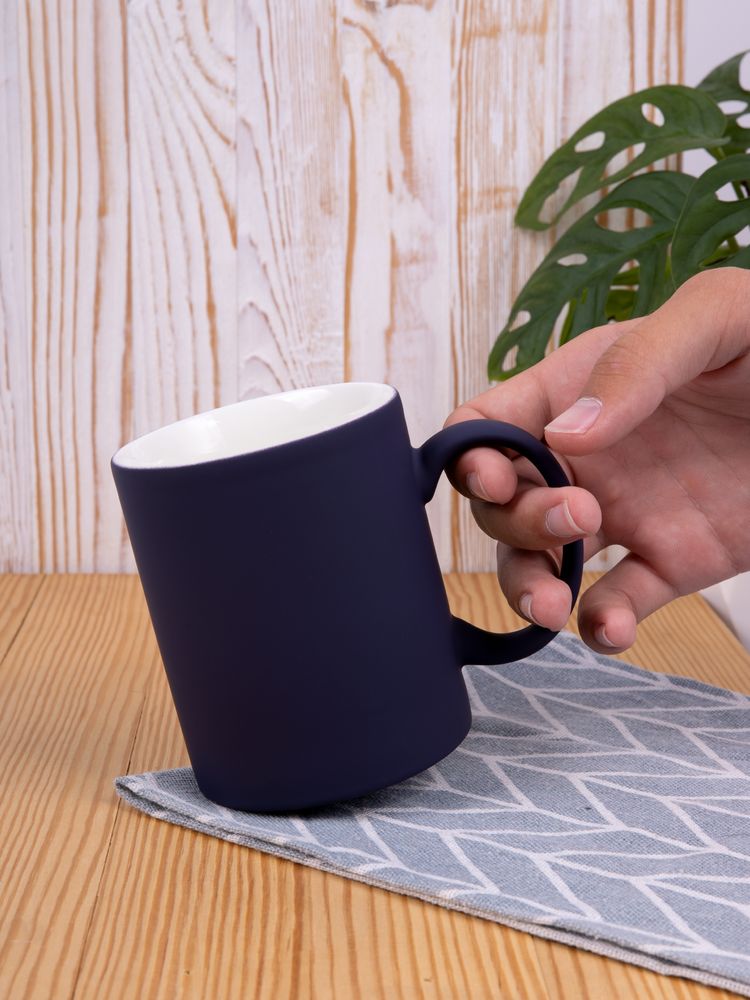 Кружка Promo Soft c покрытием софт-тач, темно-синяя / Миниатюра WWW (1000)