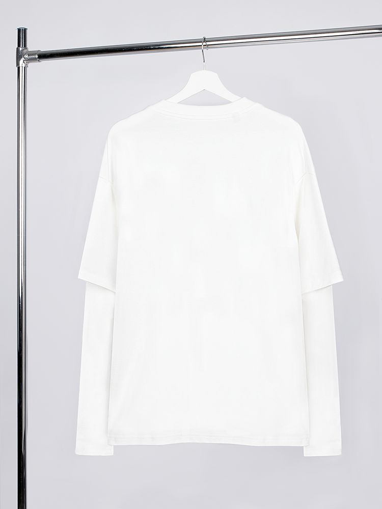 Футболка оверсайз с двойным рукавом Kosmos, молочно-белая / Миниатюра WWW (1000)