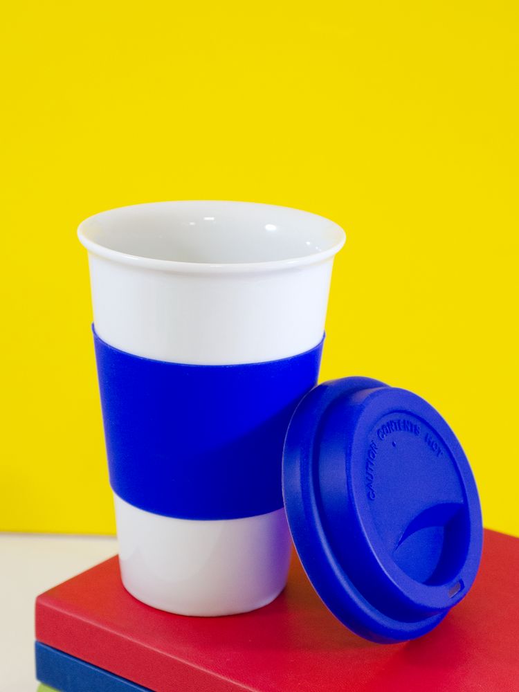 Стакан с крышкой FarFor, синяя / Миниатюра WWW (1000)