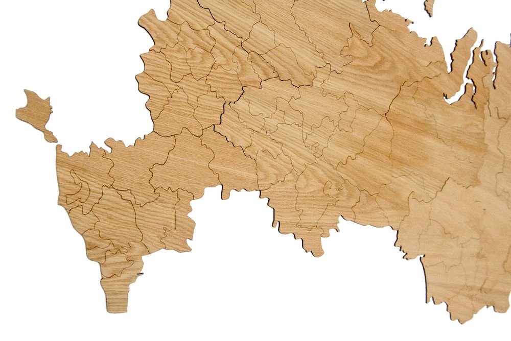 Деревянная карта России, дуб / Миниатюра WWW (1000)