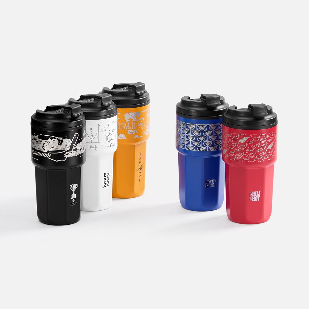 Термостакан Presa, оранжевый / Миниатюра нанесения (1000)