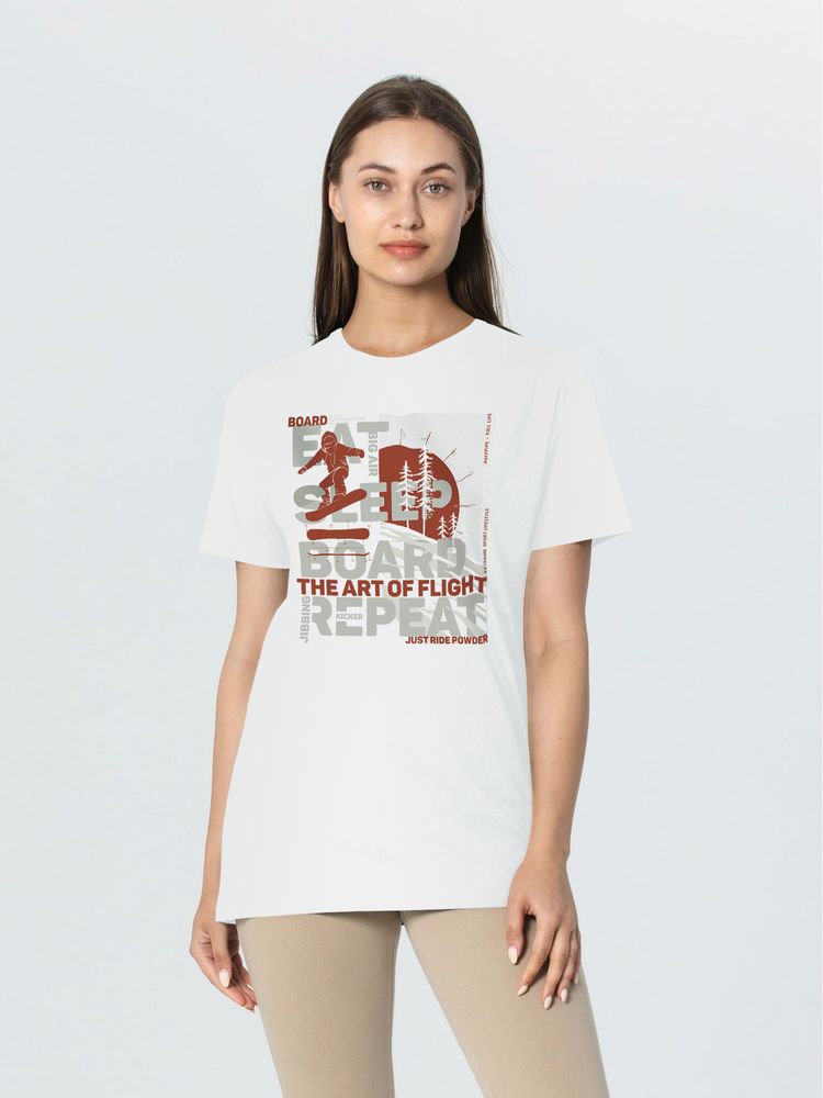 Футболка Snowboard, белая / Миниатюра WWW (1000)