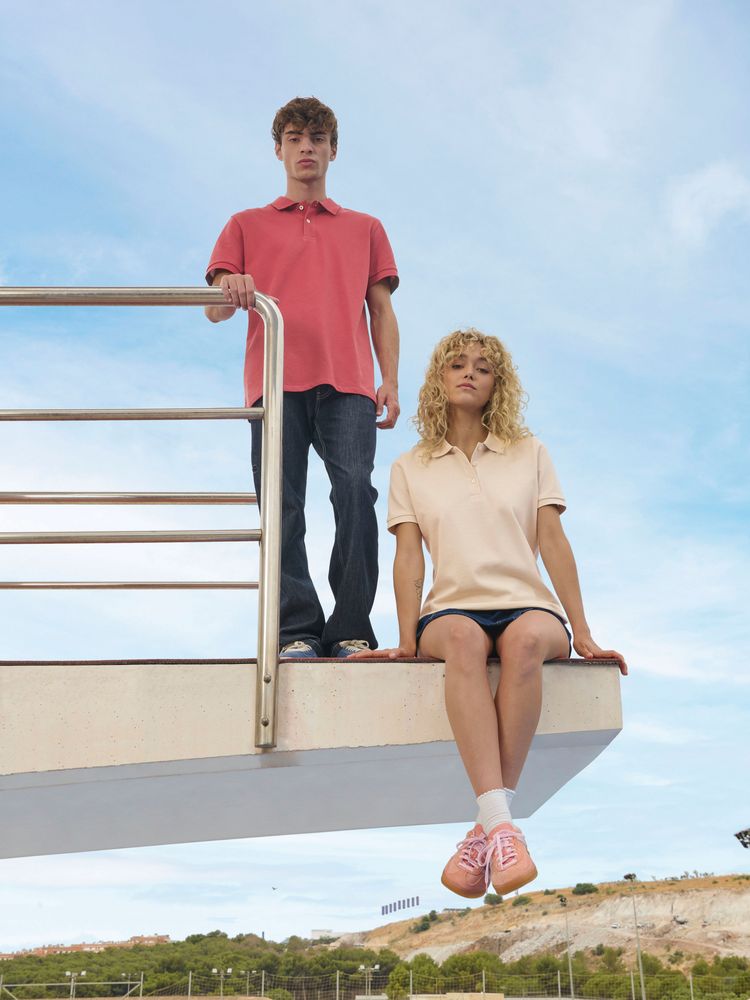 Рубашка поло унисекс Pacific, светло-бежевая (неокрашенная) / Миниатюра модельного (1000)