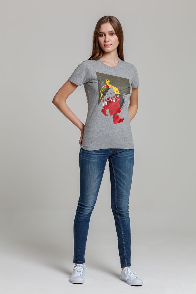 Футболка женская «На шаг впереди», серый меланж / Миниатюра WWW (1000)