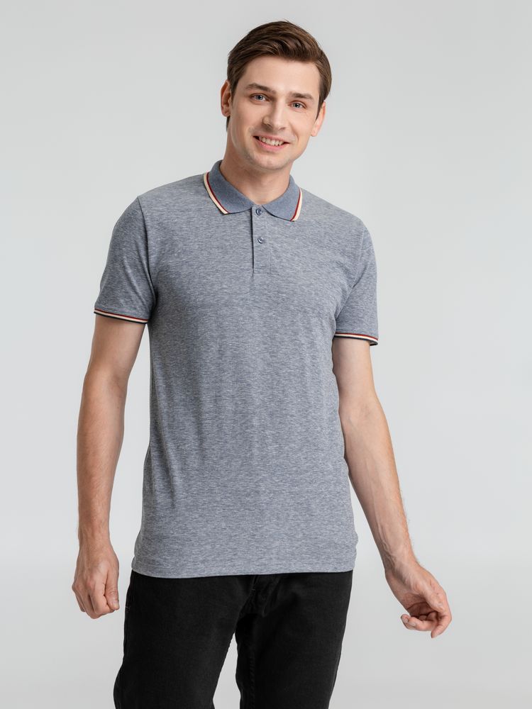 Рубашка поло мужская Paname Men, голубой меланж / Миниатюра WWW (1000)