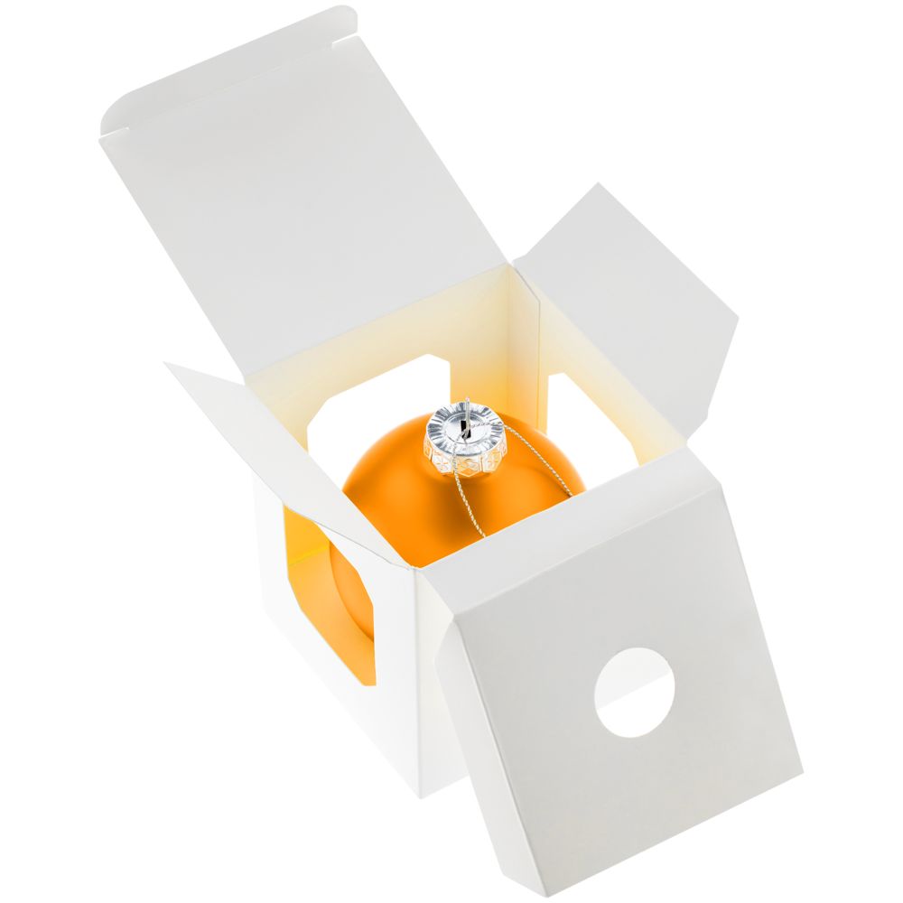 Елочный шар Finery Matt, 8 см, матовый оранжевый / Миниатюра WWW (1000)