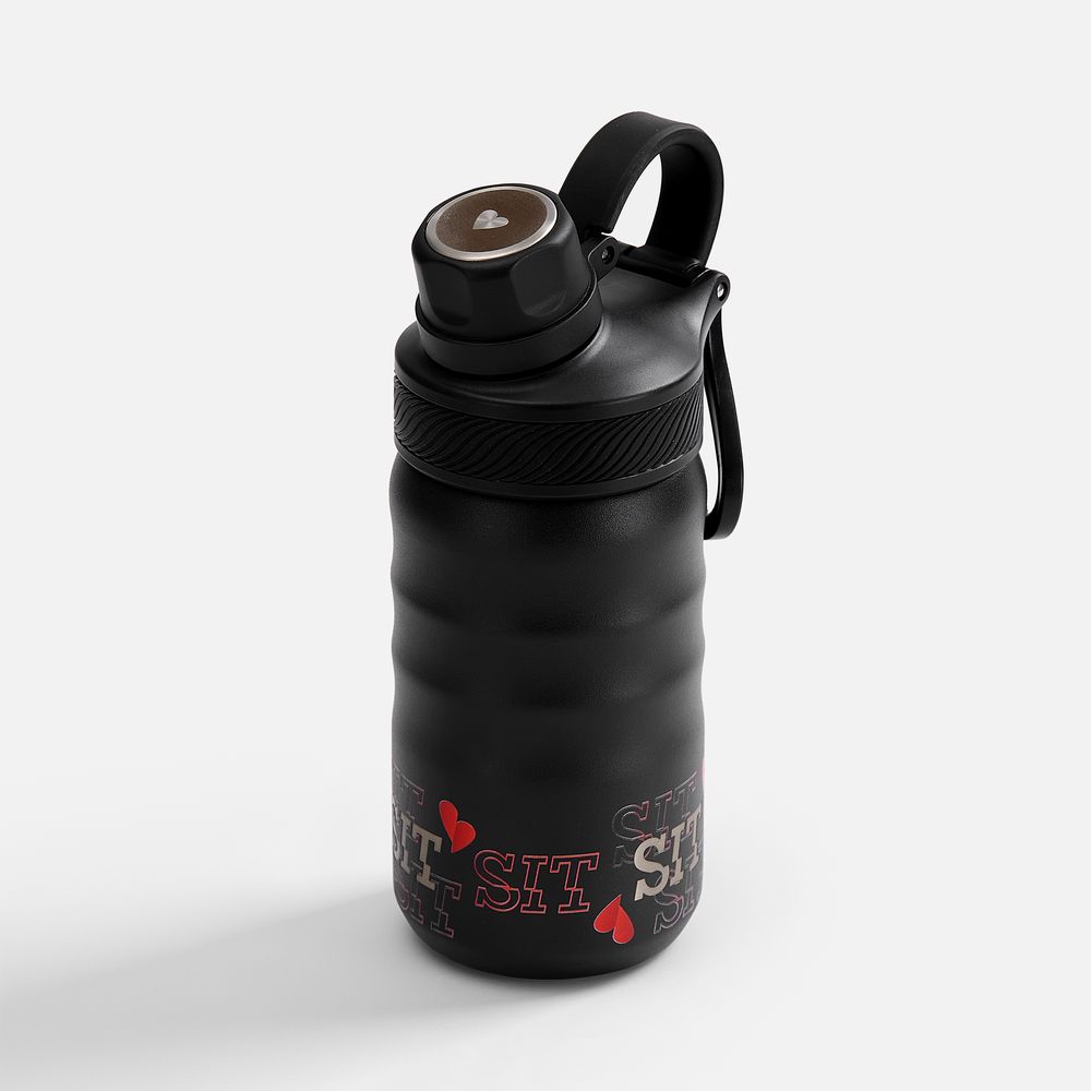 Термобутылка Fujisan 2.0, черная / Миниатюра нанесения (1000)