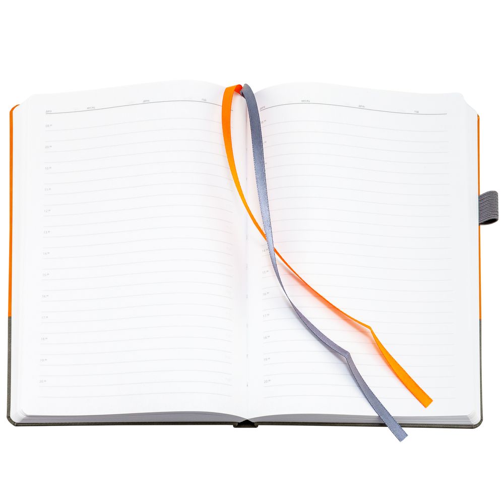 Ежедневник Horizon, недатированный, серый с оранжевым / Миниатюра WWW (1000)