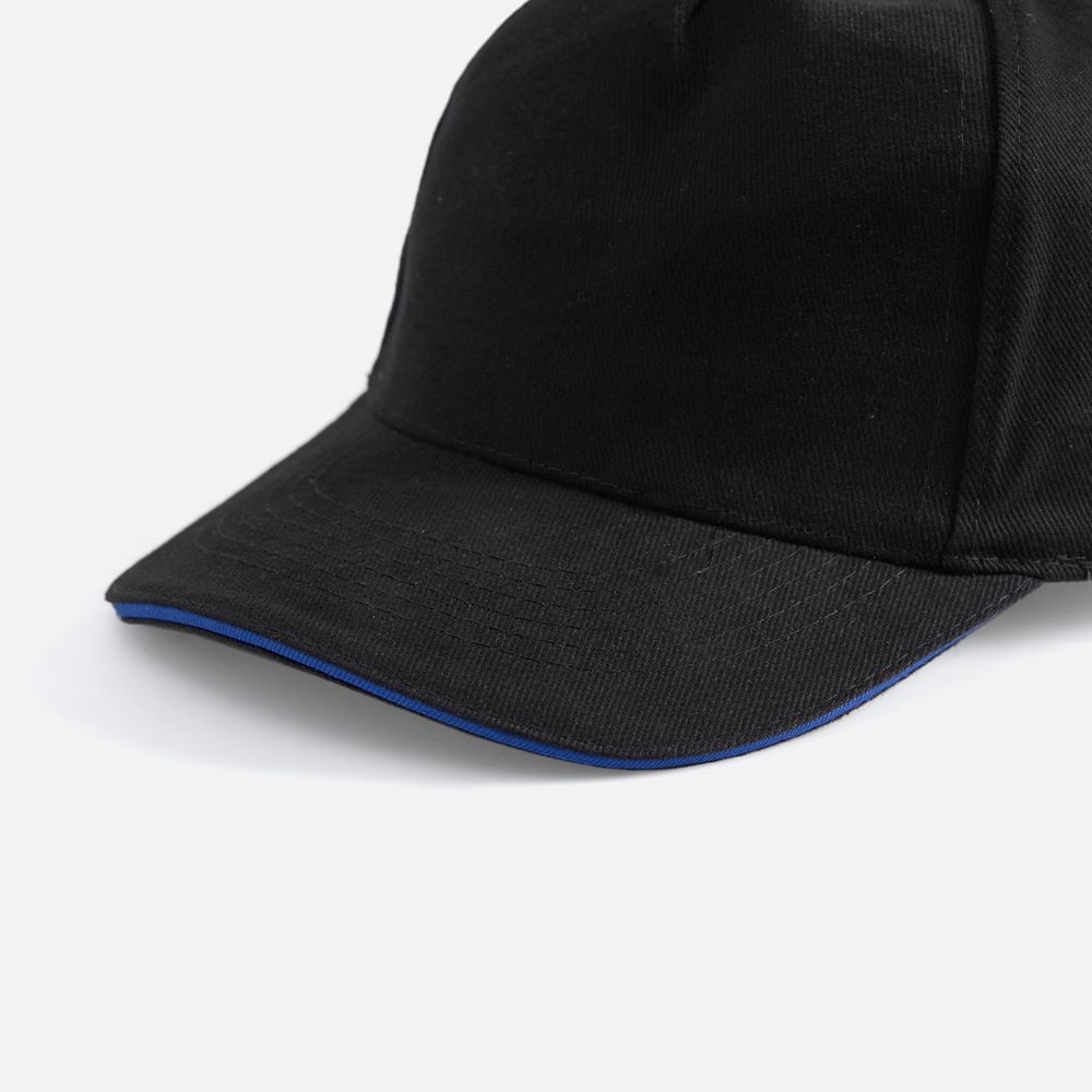 Бейсболка Long Beach, черная с ярко-синим / Миниатюра WWW (1000)