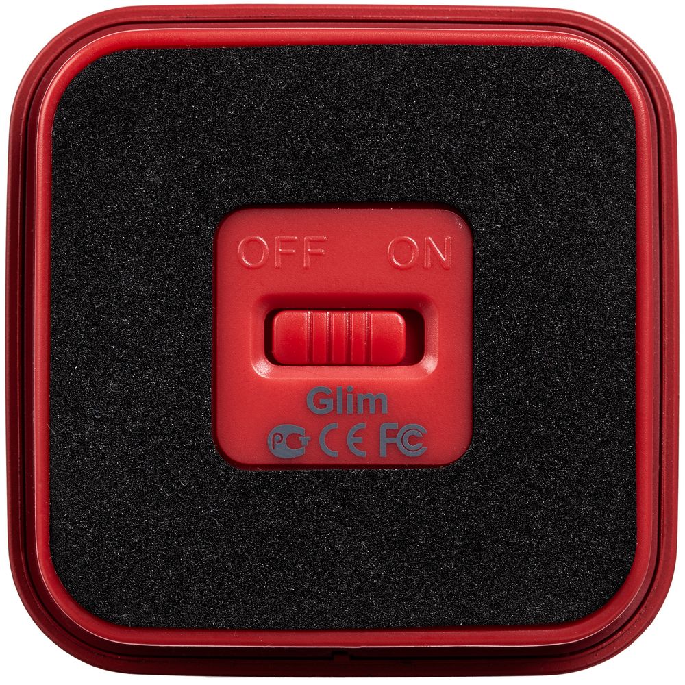 Беспроводная колонка с подсветкой логотипа Glim, красная / Миниатюра WWW (1000)