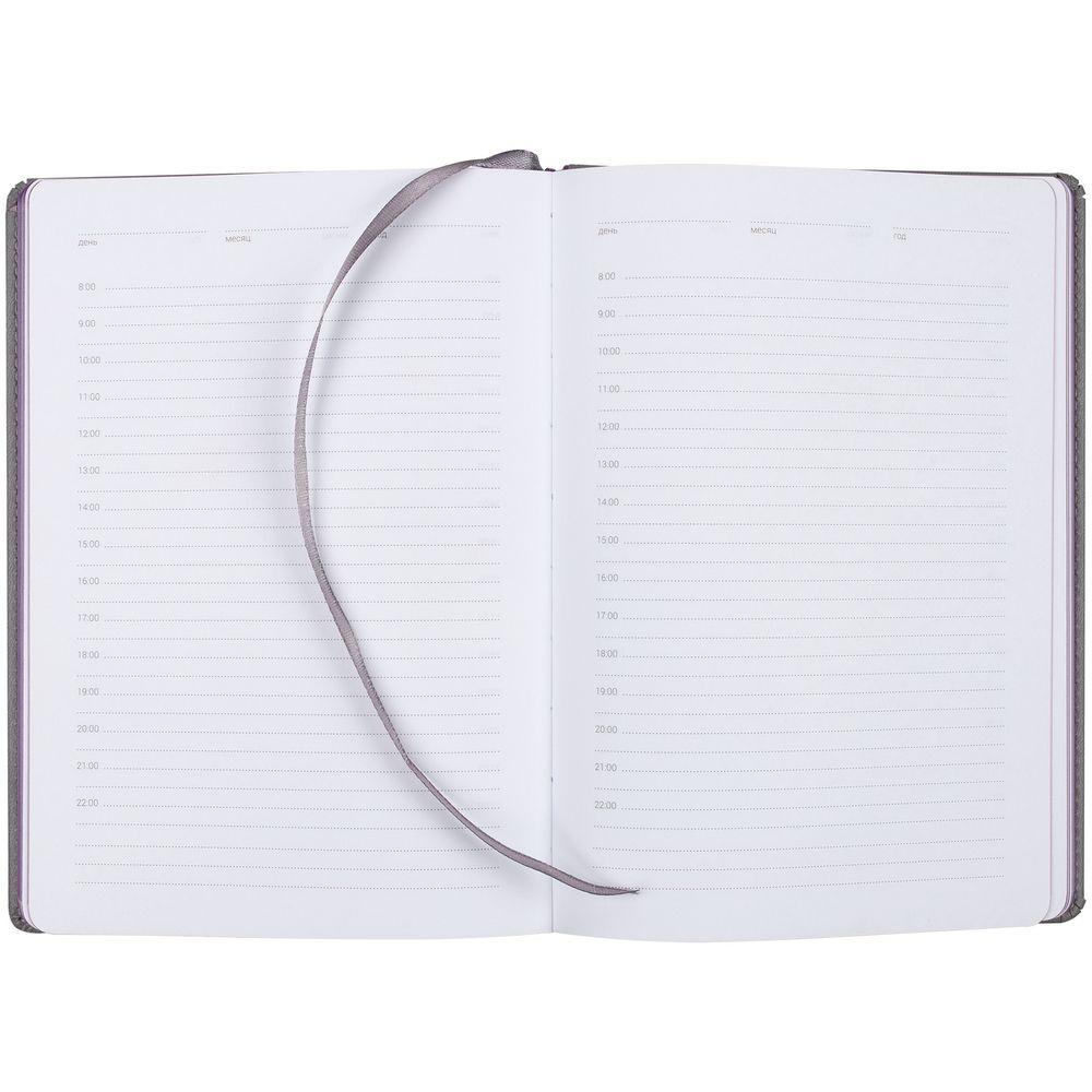 Ежедневник Spain, недатированный, серый с фиолетовым / Миниатюра WWW (1000)