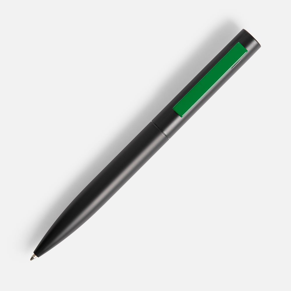 Ручка шариковая Inkolor, черная с зеленым / Миниатюра WWW (1000)