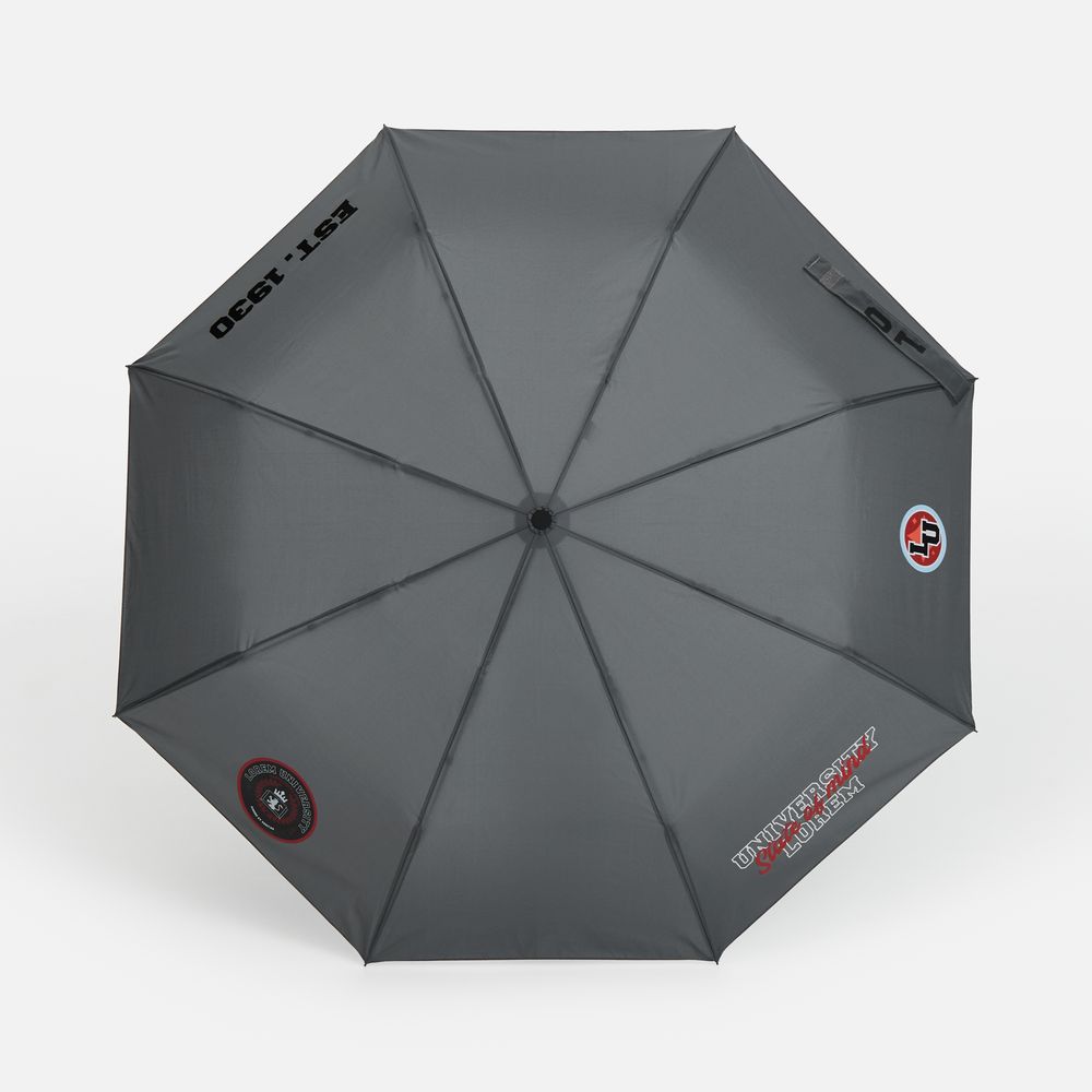 Зонт складной Brellix, серый / Миниатюра нанесения (1000)