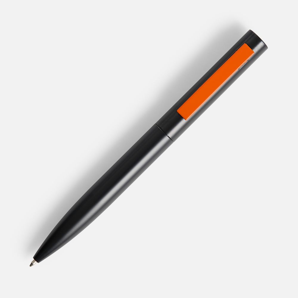 Ручка шариковая Inkolor, черная с оранжевым / Миниатюра WWW (1000)