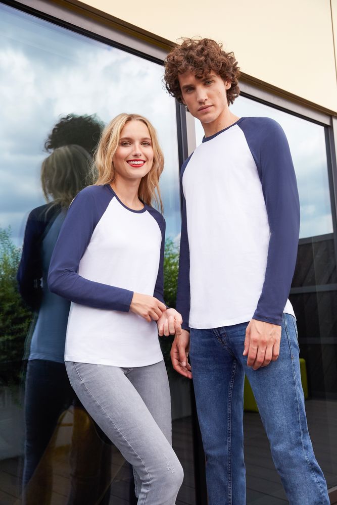 Футболка мужская с длинным рукавом Funky Lsl, белая с бордовым / Миниатюра WWW (1000)