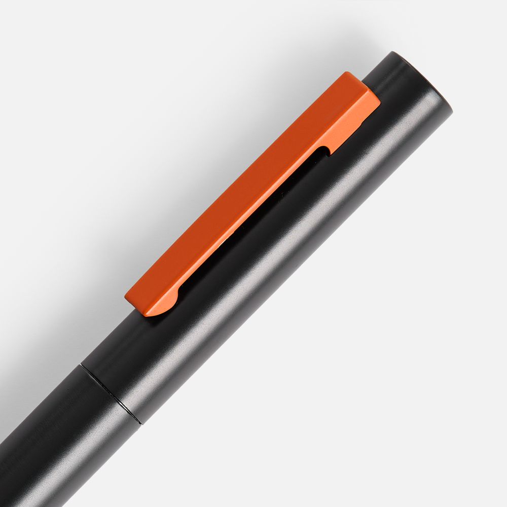 Ручка шариковая Inkolor, черная с оранжевым / Миниатюра WWW (1000)