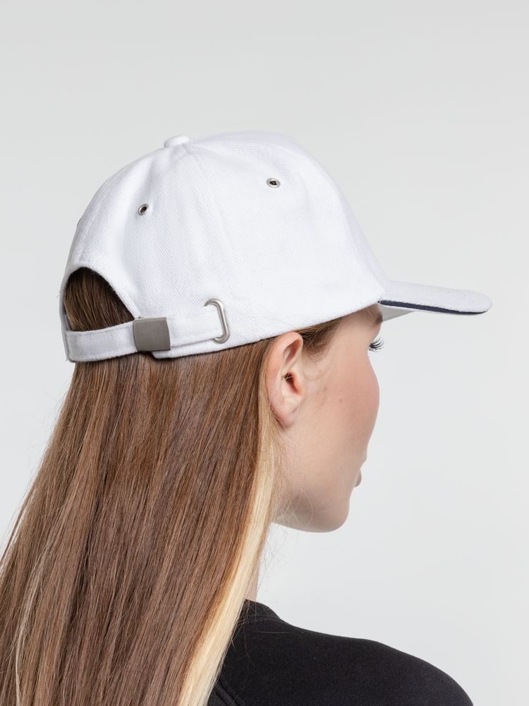 Бейсболка Classic, белая с темно-синим кантом / Миниатюра WWW (1000)