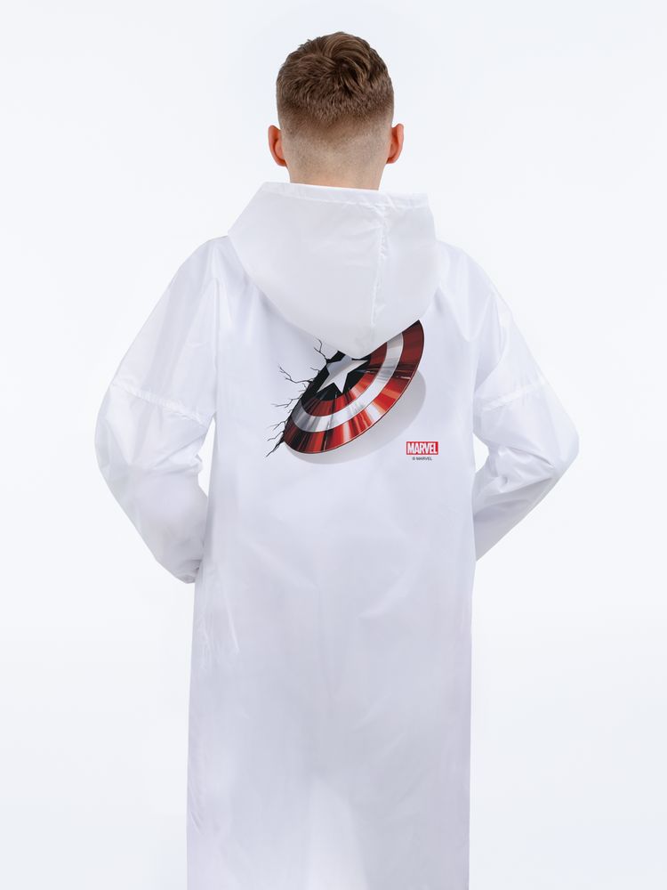 Дождевик «Щит Капитана Америки», белый / Миниатюра WWW (1000)