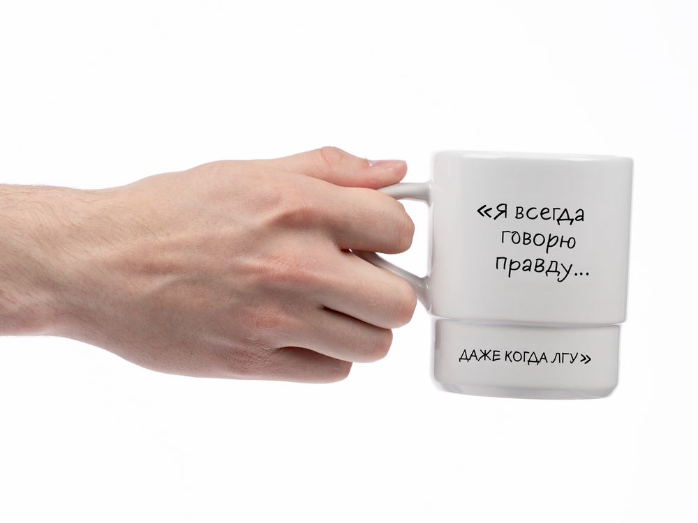 Кружка с силиконовой подставкой «Подтекст. Говорю правду», черная / Миниатюра WWW (1000)