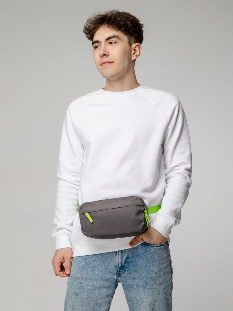 Поясная сумка Sensa, серая с салатовым / Миниатюра WWW (1000)