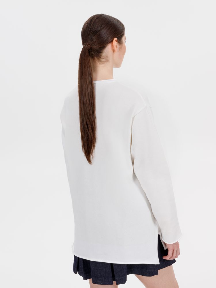 Лонгслив унисекс Siluetti Fuori, молочно-белый / Миниатюра WWW (1000)