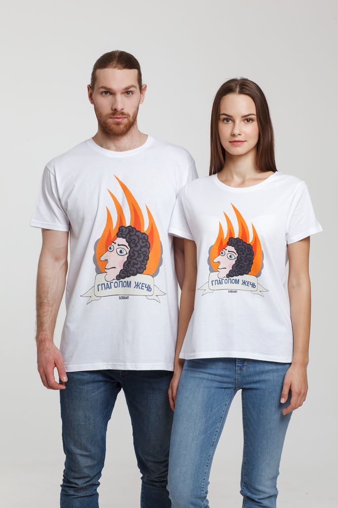 Футболка «Глаголом жечь», белая / Миниатюра WWW (1000)