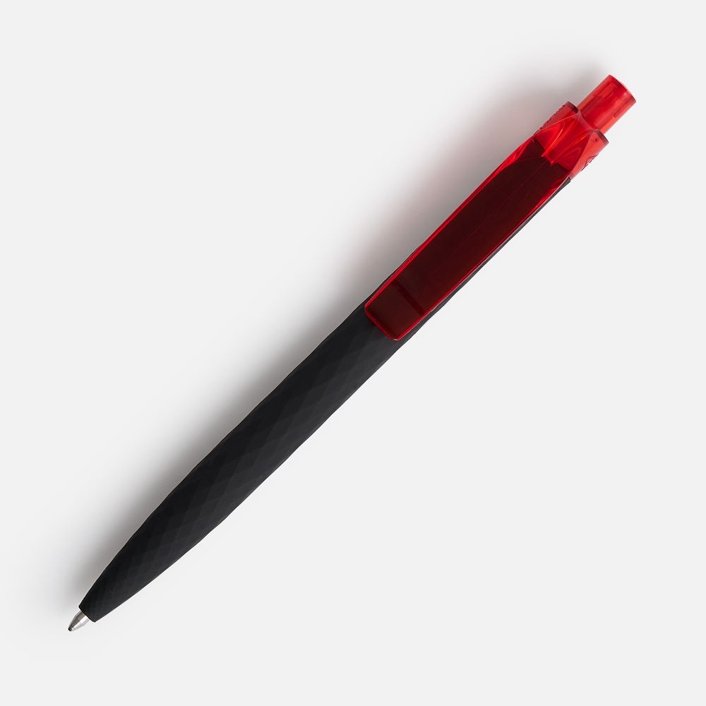 Ручка шариковая Prodir QS01 PRT-P Soft Touch, черная с красным / Миниатюра WWW (1000)
