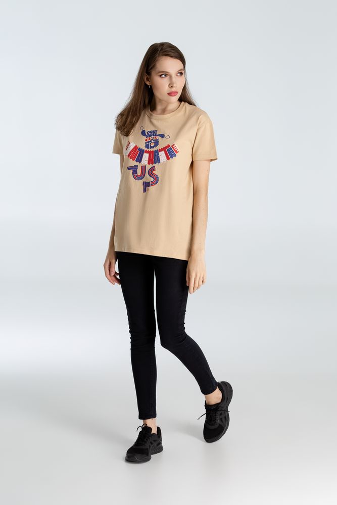 Футболка Don't You Dare to Underrate Us, песочная / Миниатюра WWW (1000)