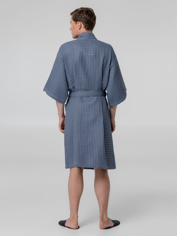 Халат вафельный мужской Boho Kimono, темно-синий (графит) / Миниатюра WWW (1000)