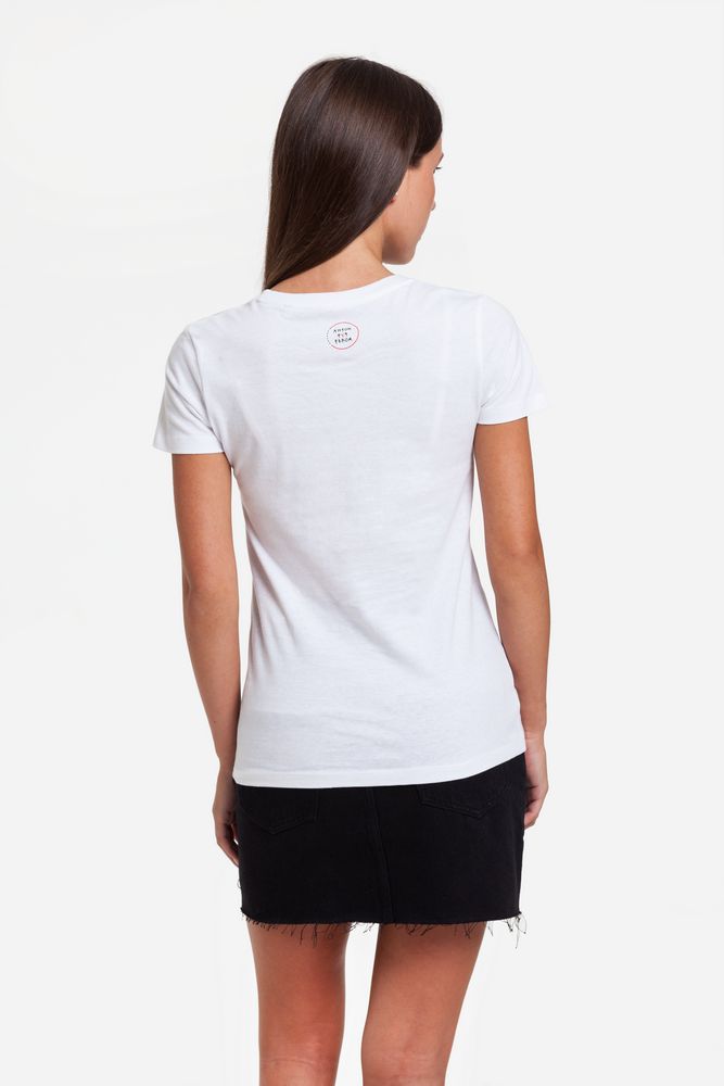 Футболка женская «Прикоснуться словами», белая / Миниатюра WWW (1000)