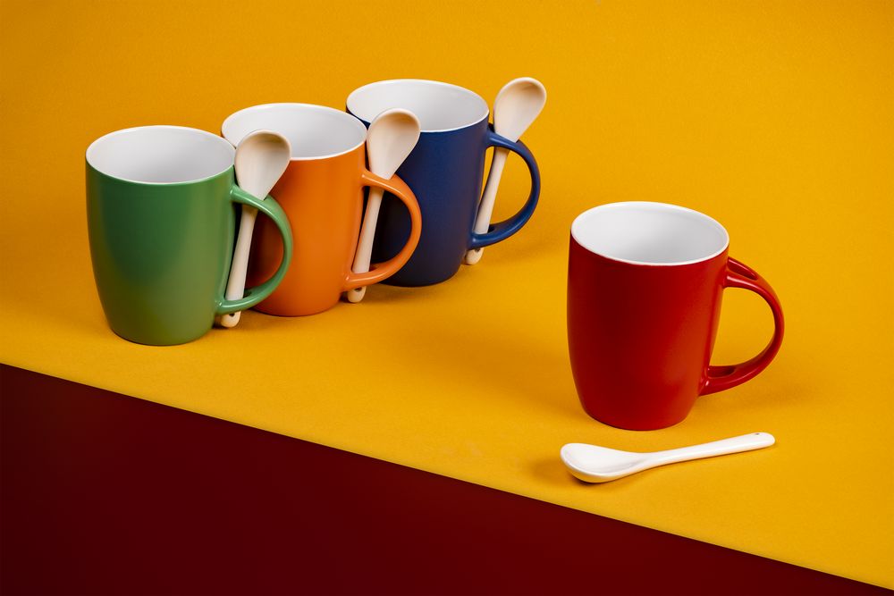 Кружка с ложкой Cheer Up ver.2, оранжевая / Миниатюра WWW (1000)