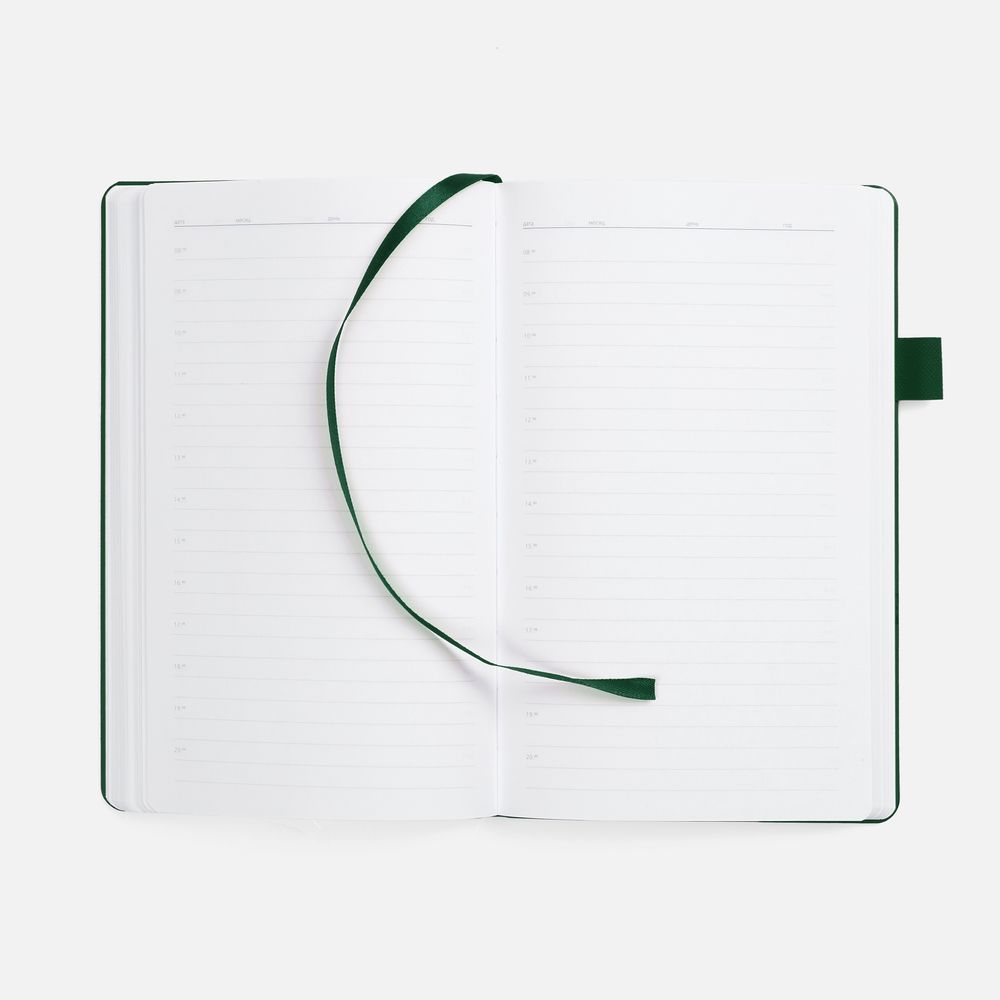 Ежедневник White Shall, недатированный, бело-зеленый / Миниатюра WWW (1000)