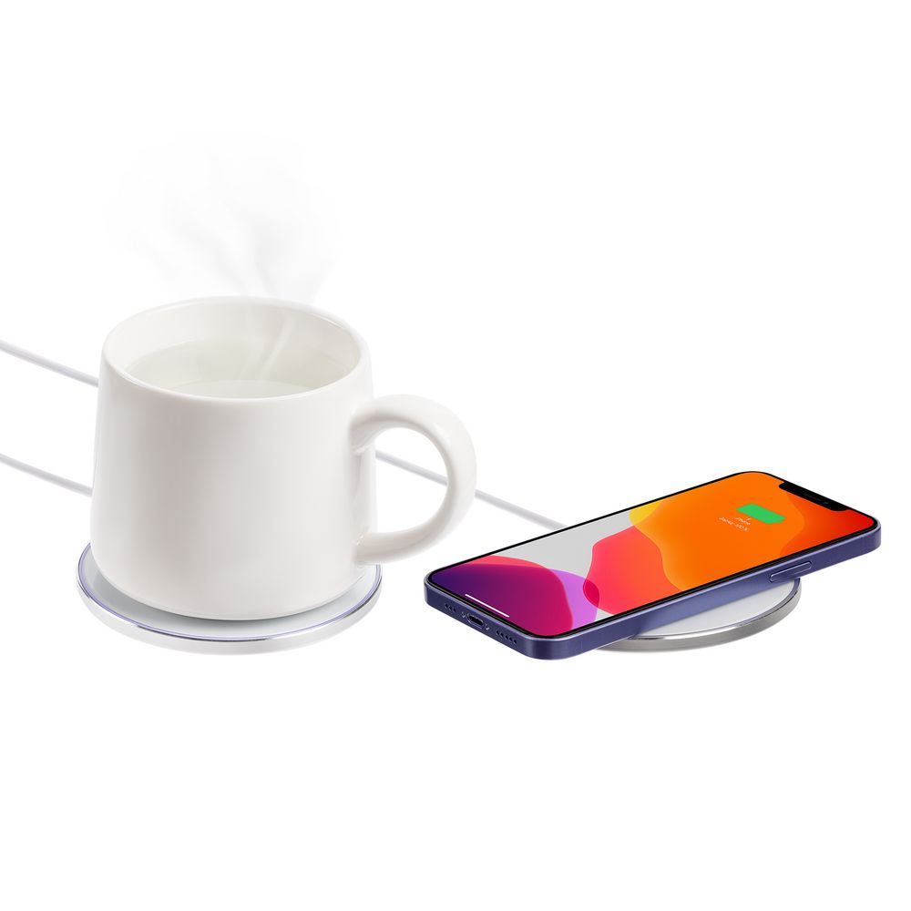 Кружка с подогревом и беспроводной зарядкой Dual Base ver. 2.0, белая / Миниатюра WWW (1000)