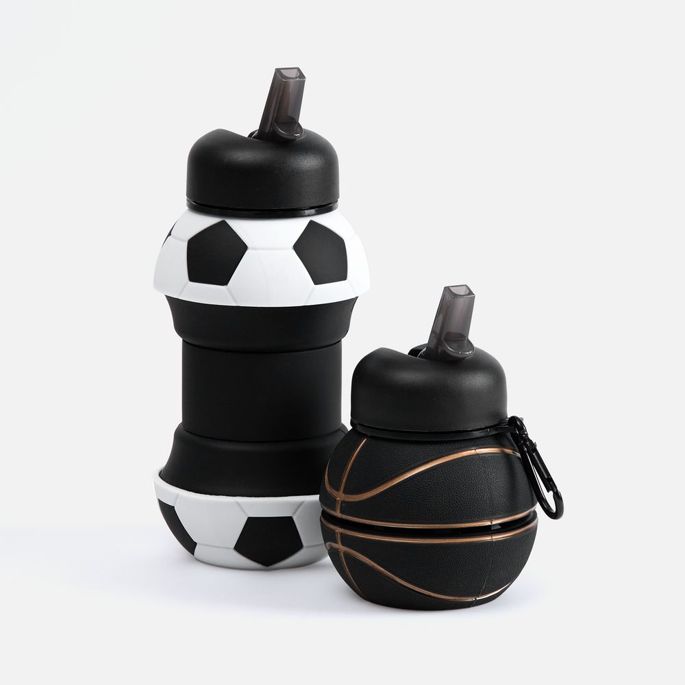 Складная бутылка для воды Football Flex, белая с черным / Миниатюра WWW (1000)