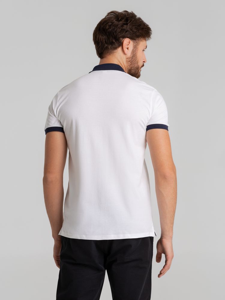 Рубашка поло Prince 190, белая с темно-синим / Миниатюра WWW (1000)