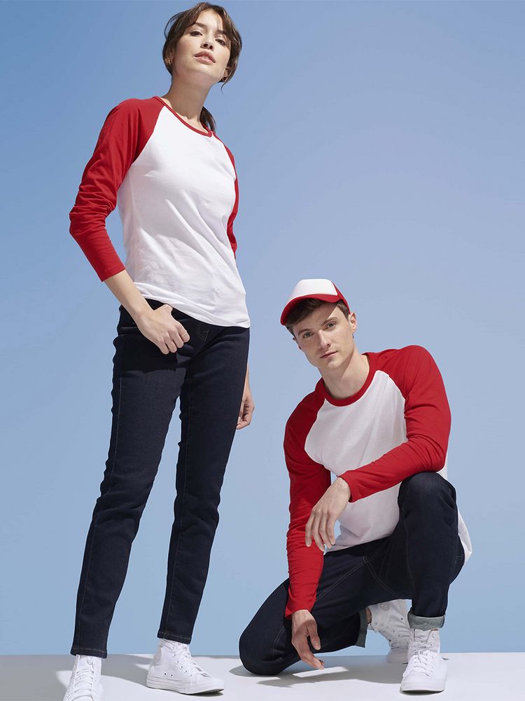 Футболка женская с длинным рукавом Milky Lsl, белая с красным / Миниатюра WWW (1000)