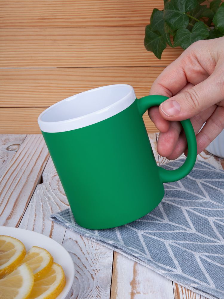 Кружка StopSpot с покрытием софт-тач, зеленая / Миниатюра WWW (1000)